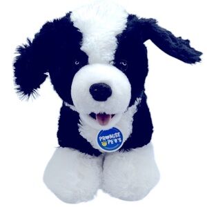 Build A Bear Promise Pets Black and White Border Collie Dog 12” Plush